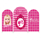 Barbie Theme Happy Birthday Party Background Arch Backdrop Wall Cloth Cover